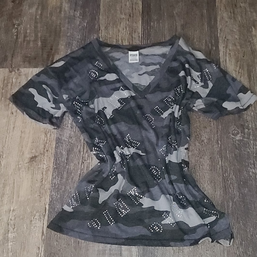 VS PINK Camo Tee/Tunic  L